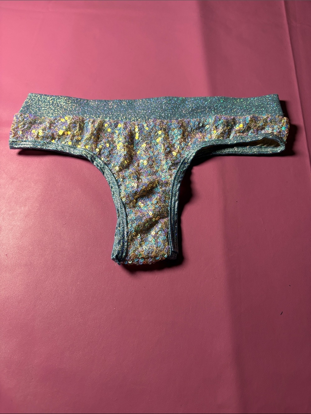 Sequin Light Blue Women's Thong Panty